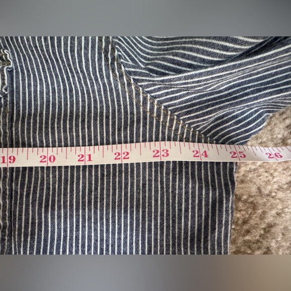 Wrangler Men’s Indigo Striped Denim Long Sleeve Shirt Brown Pearl Snaps  Size XL - Picture 8 of 12